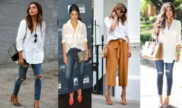 Stylizacje z białą koszulą: modne zestawy na każdą okazję bez błędów